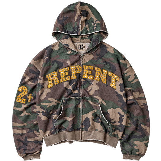 "Confession" Camoflaugue Zip-Up